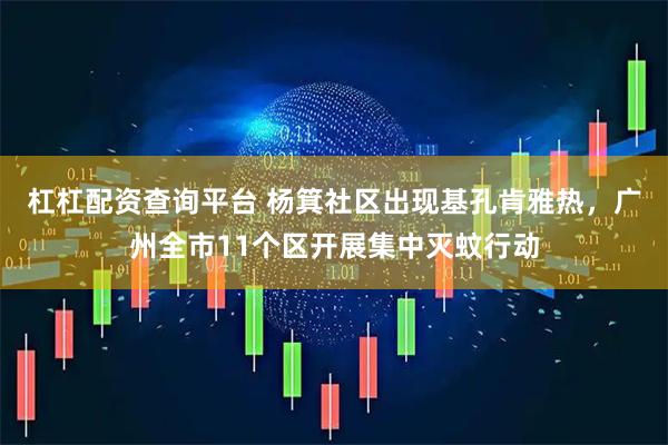 杠杠配资查询平台 杨箕社区出现基孔肯雅热，广州全市11个区开展集中灭蚊行动