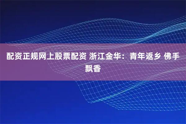 配资正规网上股票配资 浙江金华：青年返乡 佛手飘香